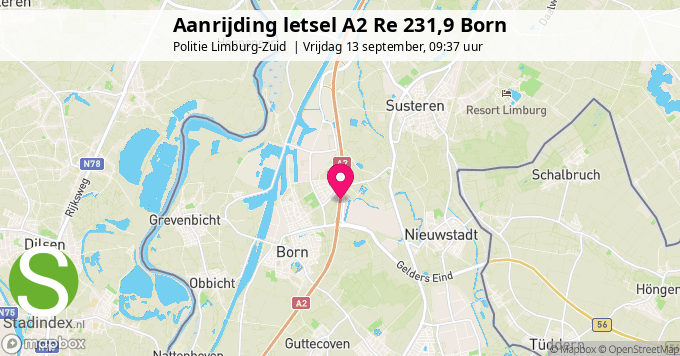 Aanrijding letsel A2 Re 231,9 Born