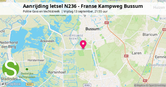 Aanrijding letsel N236 - Franse Kampweg Bussum