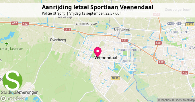 Aanrijding letsel Sportlaan Veenendaal