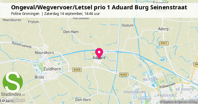 Ongeval/Wegvervoer/Letsel prio 1 Aduard Burg Seinenstraat