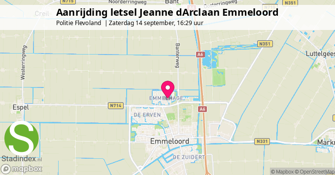 Aanrijding letsel Jeanne dArclaan Emmeloord