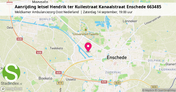 Aanrijding letsel Hendrik ter Kuilestraat Kanaalstraat Enschede 663485