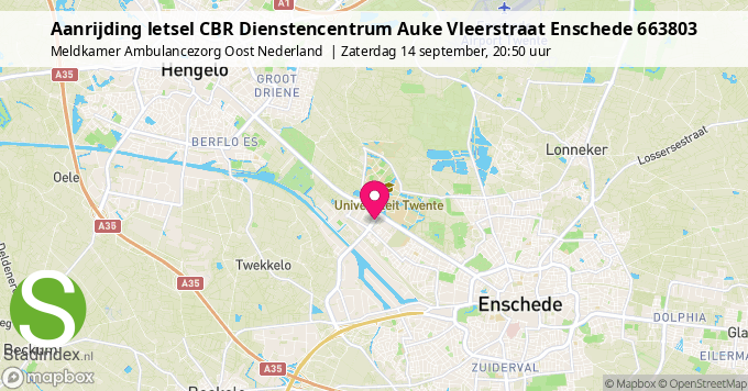 Aanrijding letsel CBR Dienstencentrum Auke Vleerstraat Enschede 663803