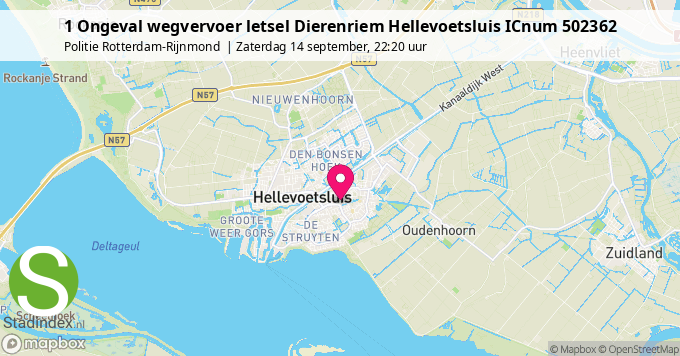 1 Ongeval wegvervoer letsel Dierenriem Hellevoetsluis ICnum 502362