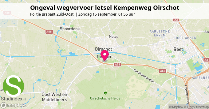 Ongeval wegvervoer letsel Kempenweg Oirschot