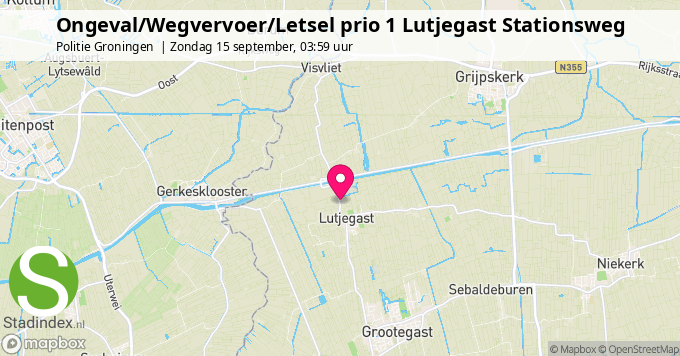 Ongeval/Wegvervoer/Letsel prio 1 Lutjegast Stationsweg