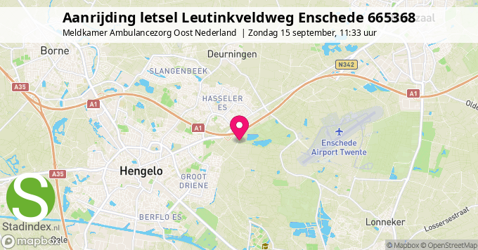 Aanrijding letsel Leutinkveldweg Enschede 665368