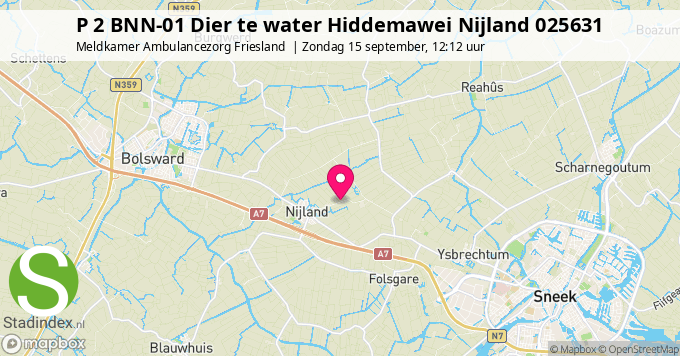 P 2 BNN-01 Dier te water Hiddemawei Nijland 025631