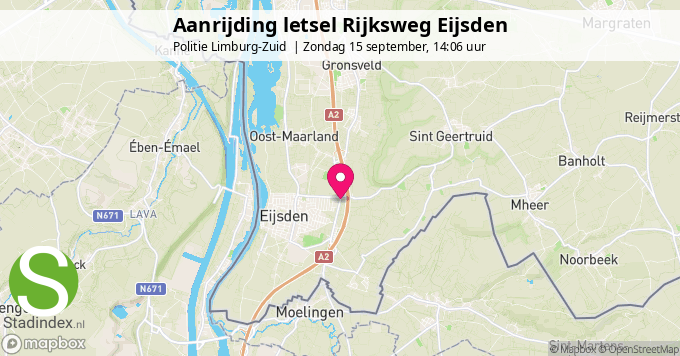 Aanrijding letsel Rijksweg Eijsden