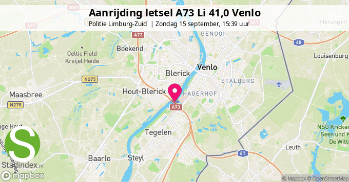 Aanrijding letsel A73 Li 41,0 Venlo