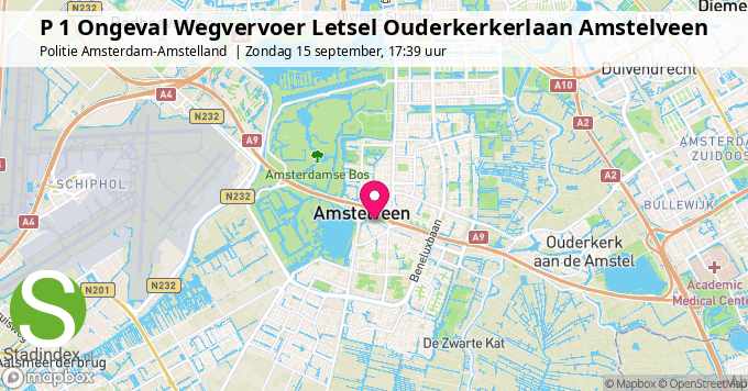 P 1 Ongeval Wegvervoer Letsel Ouderkerkerlaan Amstelveen