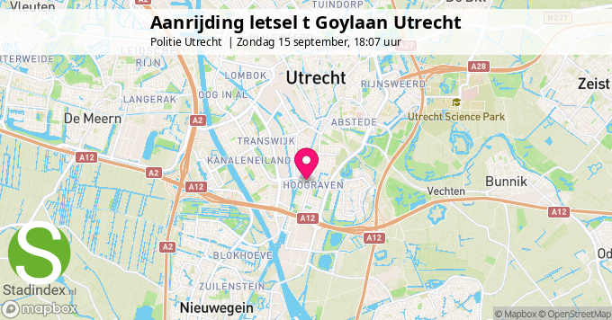 Aanrijding letsel t Goylaan Utrecht