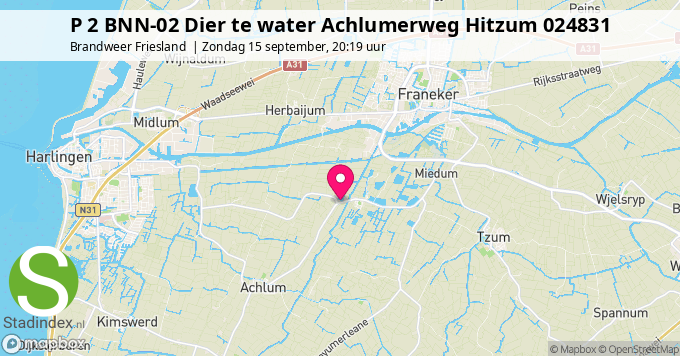 P 2 BNN-02 Dier te water Achlumerweg Hitzum 024831