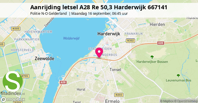 Aanrijding letsel A28 Re 50,3 Harderwijk 667141