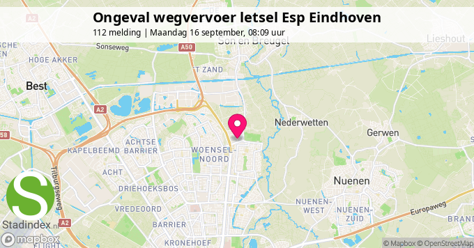 Ongeval wegvervoer letsel Esp Eindhoven