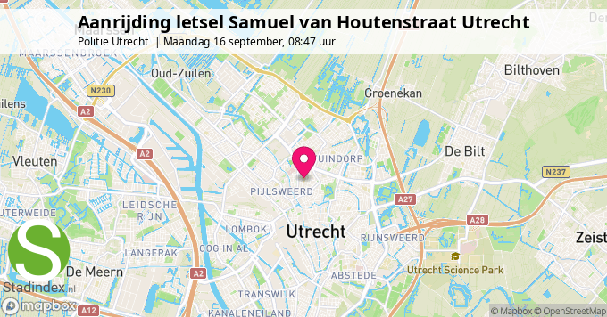 Aanrijding letsel Samuel van Houtenstraat Utrecht