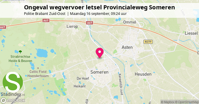 Ongeval wegvervoer letsel Provincialeweg Someren