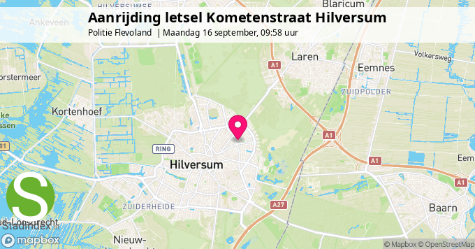 Aanrijding letsel Kometenstraat Hilversum