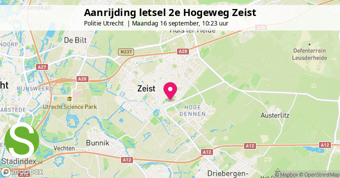 Aanrijding letsel 2e Hogeweg Zeist