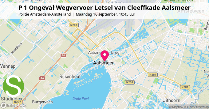 P 1 Ongeval Wegvervoer Letsel van Cleeffkade Aalsmeer