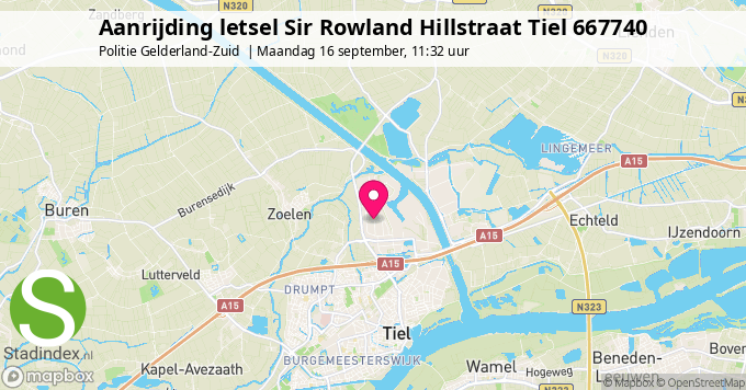 Aanrijding letsel Sir Rowland Hillstraat Tiel 667740