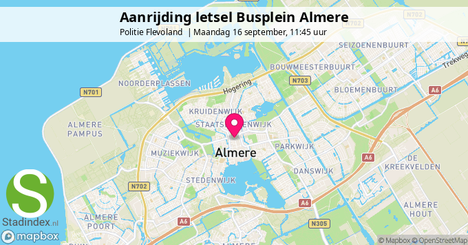 Aanrijding letsel Busplein Almere