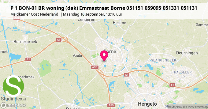 P 1 BON-01 BR woning (dak) Emmastraat Borne 051151 059095 051331 051131