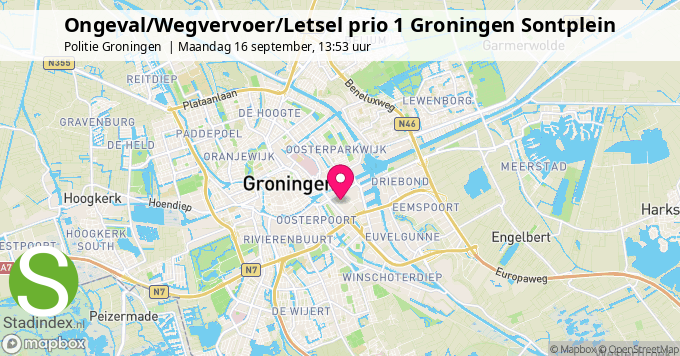 Ongeval/Wegvervoer/Letsel prio 1 Groningen Sontplein