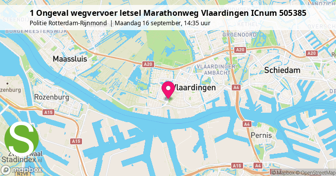 1 Ongeval wegvervoer letsel Marathonweg Vlaardingen ICnum 505385