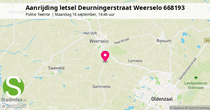 Aanrijding letsel Deurningerstraat Weerselo 668193