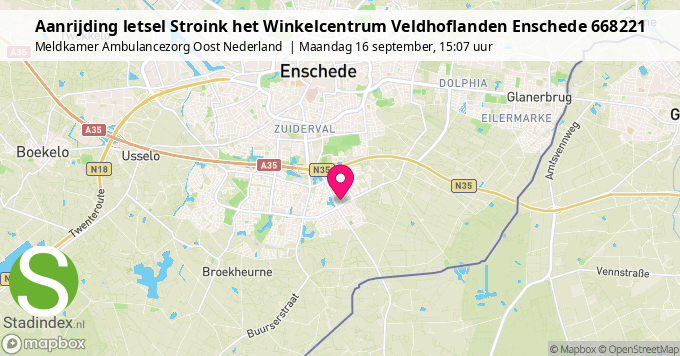 Aanrijding letsel Stroink het Winkelcentrum Veldhoflanden Enschede 668221