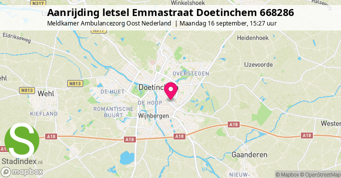 Aanrijding letsel Emmastraat Doetinchem 668286