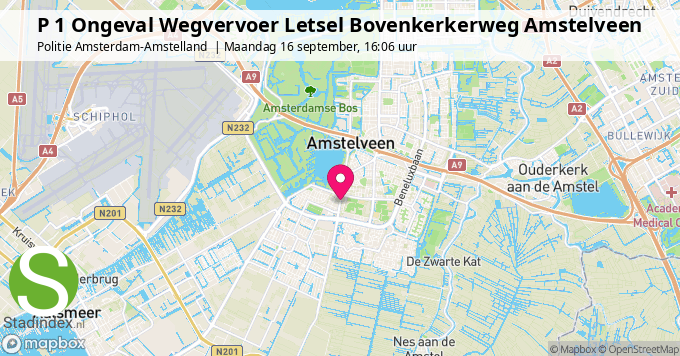 P 1 Ongeval Wegvervoer Letsel Bovenkerkerweg Amstelveen