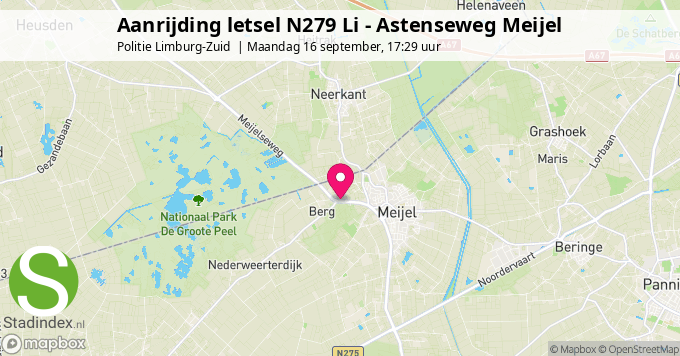 Aanrijding letsel N279 Li - Astenseweg Meijel