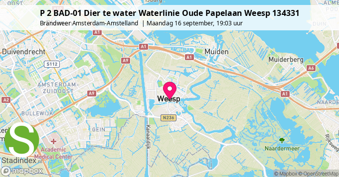 P 2 BAD-01 Dier te water Waterlinie Oude Papelaan Weesp 134331