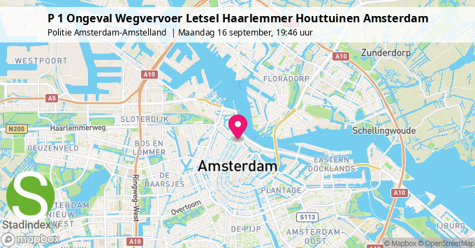 P 1 Ongeval Wegvervoer Letsel Haarlemmer Houttuinen Amsterdam