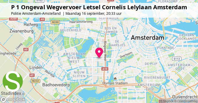 P 1 Ongeval Wegvervoer Letsel Cornelis Lelylaan Amsterdam