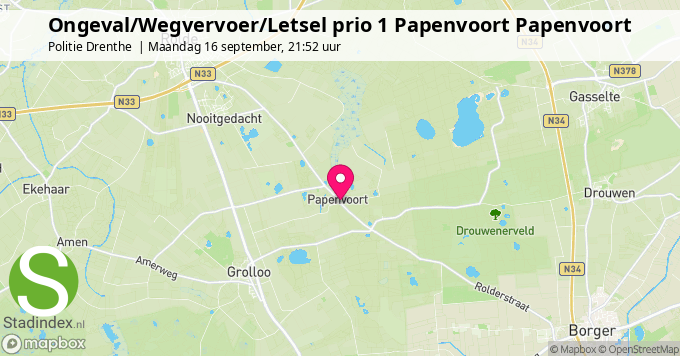 Ongeval/Wegvervoer/Letsel prio 1 Papenvoort Papenvoort