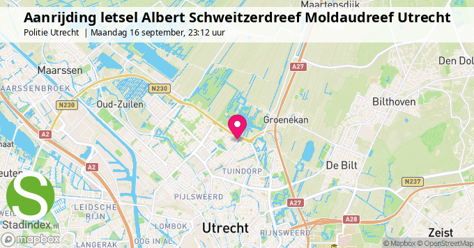 Aanrijding letsel Albert Schweitzerdreef Moldaudreef Utrecht