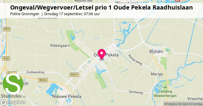 Ongeval/Wegvervoer/Letsel prio 1 Oude Pekela Raadhuislaan