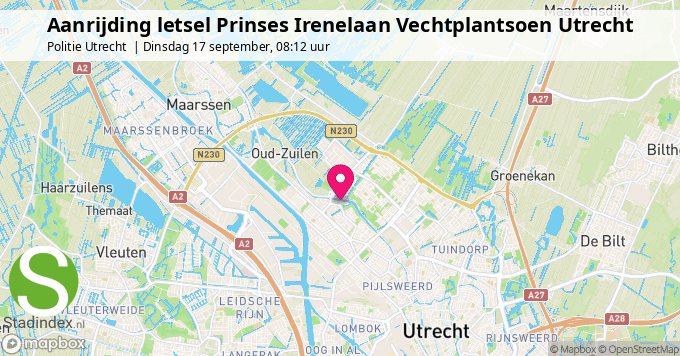 Aanrijding letsel Prinses Irenelaan Vechtplantsoen Utrecht