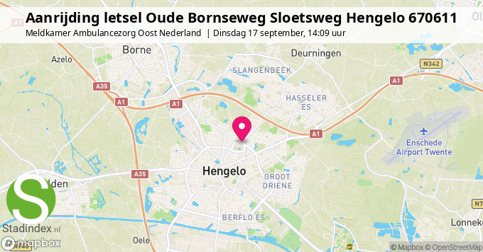 Aanrijding letsel Oude Bornseweg Sloetsweg Hengelo 670611