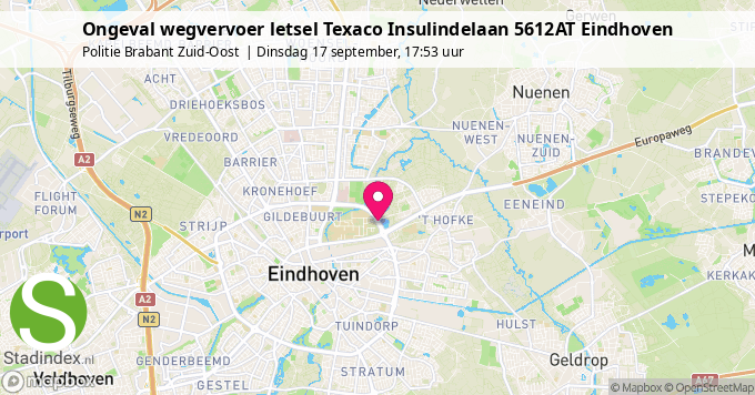 Ongeval wegvervoer letsel Texaco Insulindelaan 5612AT Eindhoven