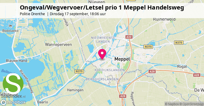 Ongeval/Wegvervoer/Letsel prio 1 Meppel Handelsweg