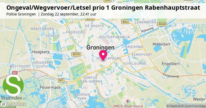 Ongeval/Wegvervoer/Letsel prio 1 Groningen Rabenhauptstraat