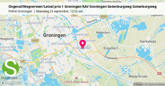 Ongeval/Wegvervoer/Letsel prio 1 Groningen RAV Groningen Gotenburgweg Gotenburgweg