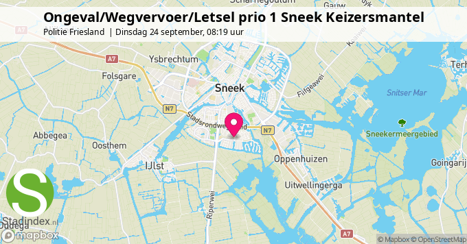 Ongeval/Wegvervoer/Letsel prio 1 Sneek Keizersmantel