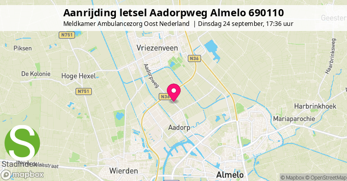 Aanrijding letsel Aadorpweg Almelo 690110