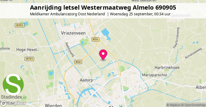 Aanrijding letsel Westermaatweg Almelo 690905