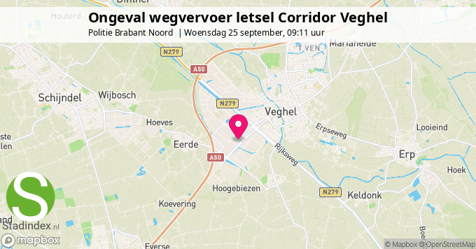 Ongeval wegvervoer letsel Corridor Veghel